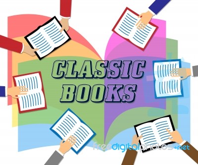 Classic Books Means Period Literature And Fiction Stock Image