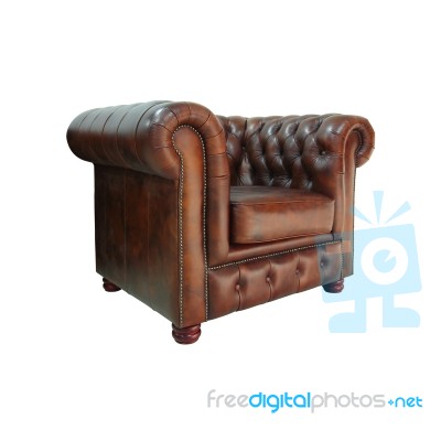 Classic Brown Leather Armchair Stock Photo Classic Brown Leather Armchair Stock Photo