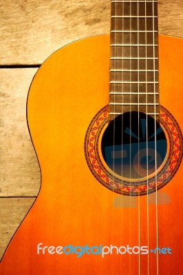 Classical Left Hand Guitar Stock Photo