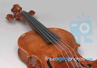 Classical Violin On Grey Background Stock Image