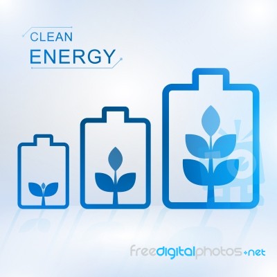 Clean Energy Concept With Battery Stock Image