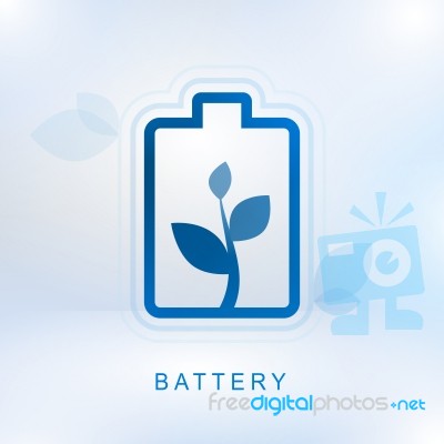 Clean Energy Concept With Battery Stock Image