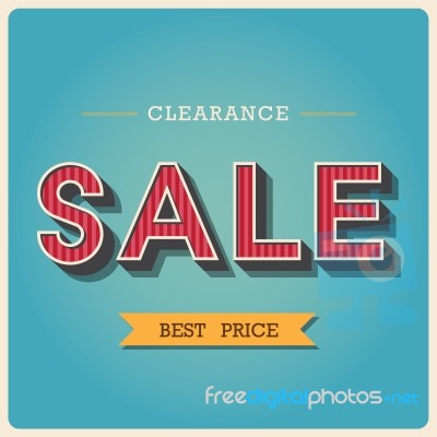 Clearance Sale Retro Type Font Stock Image