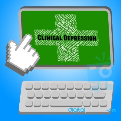 Clinical Depression Means Crack Up And Anxiety Stock Image