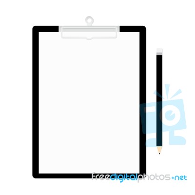 Clipboard And Pencil  Illustration Stock Image