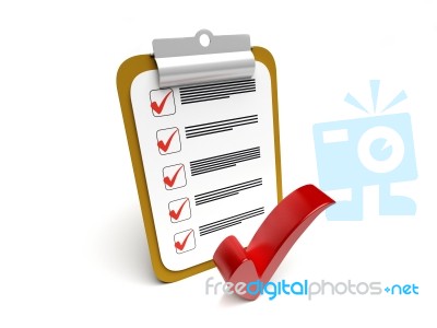 Clipboard With Check Mark  Stock Image