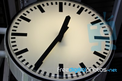 Clock At Sky Train Station Stock Photo