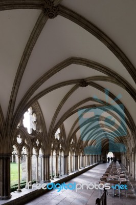 Cloisters At Salisbury Cathedral Stock Photo