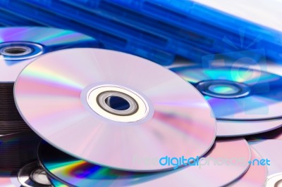Close Up Compact Discs (cd/dvd) Stock Photo