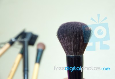 Close Up Cosmetic Brush Stock Photo