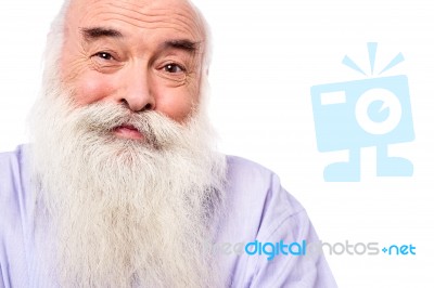Close Up Image Of Old Man Face Stock Photo
