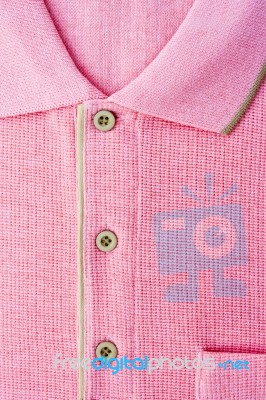 Close Up New Men's Pink Polo T-shirt Stock Photo