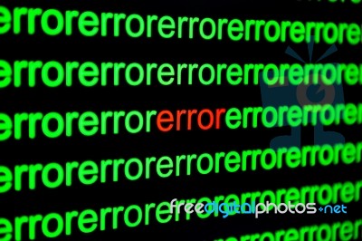 Close Up Of Binary Code Infected By Computer Virus Stock Photo