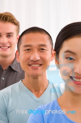 Close-up Of Diverse Young People Stock Photo