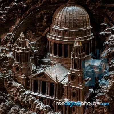 Close-up Of Part Of The Battle Of Britain War Memorial At Night Stock Photo