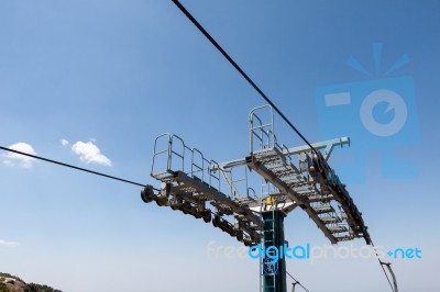 Close-up Of Part Of The Machinery Of The Ski Lift At Mount Olymp… Stock Photo
