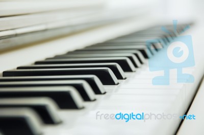 Close-up Of Piano Keyboard Centred On Ab With Plenty Of White Sp… Stock Photo