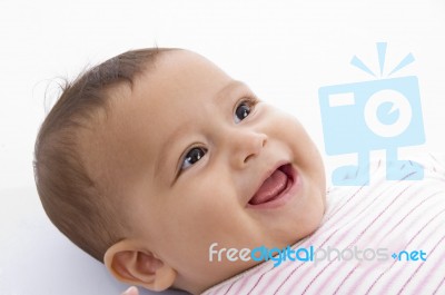 Close Up Of Smiling Cute Baby Stock Photo