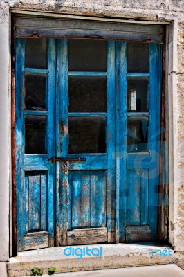 Close-up Of Some Old Doors In Omodhos Cyprus Stock Photo