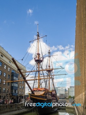 Close-up Of The Golden Hind In London Stock Photo