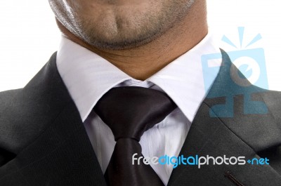 Close Up Pose Of Businessman Tie Stock Photo