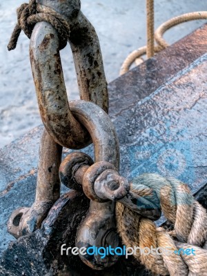 Close-up Thames Barge Mooring Device Stock Photo
