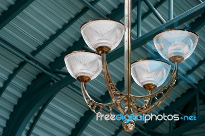 Close-up View Of A Light Fitting In The Victoria Conference Cent… Stock Photo