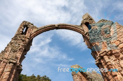 Close-up View Of Part Of The Ruins Of Lindisfarne Priory Stock Photo