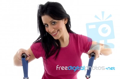Close View Of Exercising Female Stock Photo