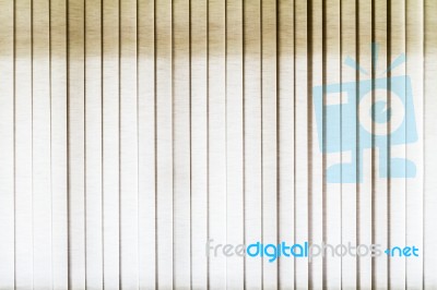 Closed White Fabric Blinds Curtains Stock Photo