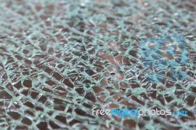 Closeup Of Crack Glass Stock Photo