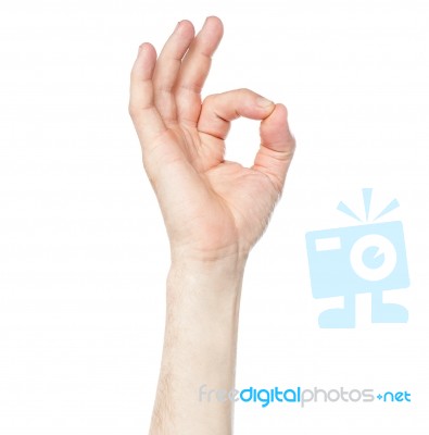 Closeup Of Mang Hand Gesturing Stock Photo