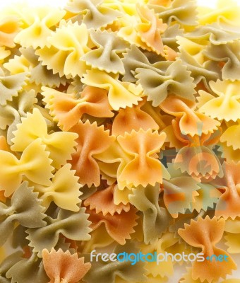 Closeup Of Uncooked Italian Pasta  Stock Photo