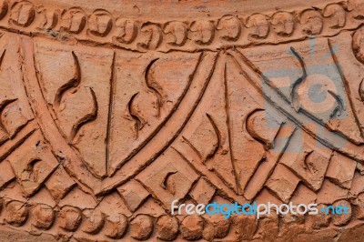 Closeup Thai Earthenware Pottery Stock Photo