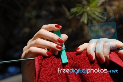 Clothes Line Stock Photo