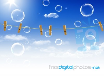 Clothes-line And Pegs Stock Image