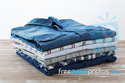 Clothes On Table Stock Photo
