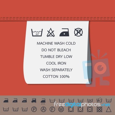 Clothing Label And Washing Symbol Stock Image
