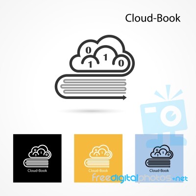 Cloud And Book Logo  Design Template Stock Image