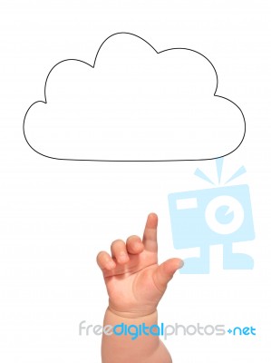 Cloud And Hand Stock Photo