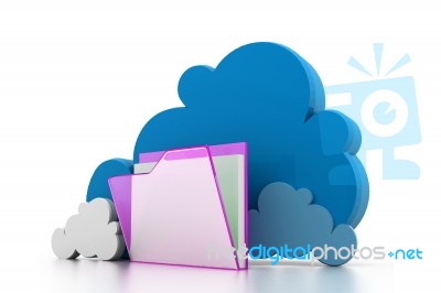 Cloud Computing Folder & Files Stock Image