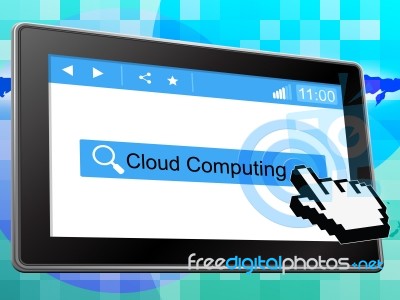 Cloud Computing Means Computer Network And Cloud-computing Stock Image