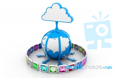 Cloud Media Network Stock Image