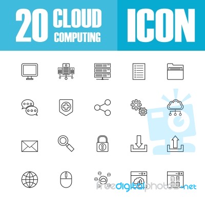 Cloud Outline Icon Stock Image