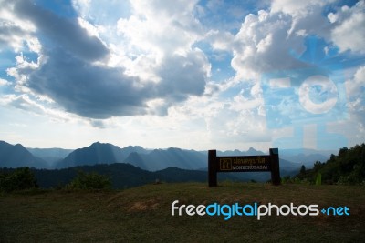 Cloudy Sky View Point At Monk Crubasai Stock Photo