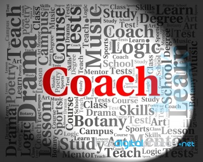 Coach Word Means Webinar Seminar And Trainer Stock Image