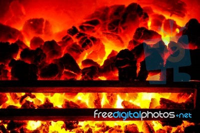 Coal Fire Stock Photo