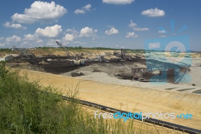 Coal Mining Machine - Mine Excavator Stock Photo