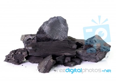 Coal On White Background Stock Photo Coal On White Background Stock Photo