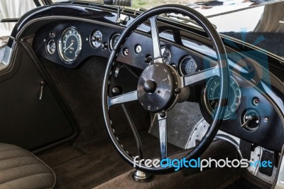 Cockpit Of An Old Alvis Car Stock Photo